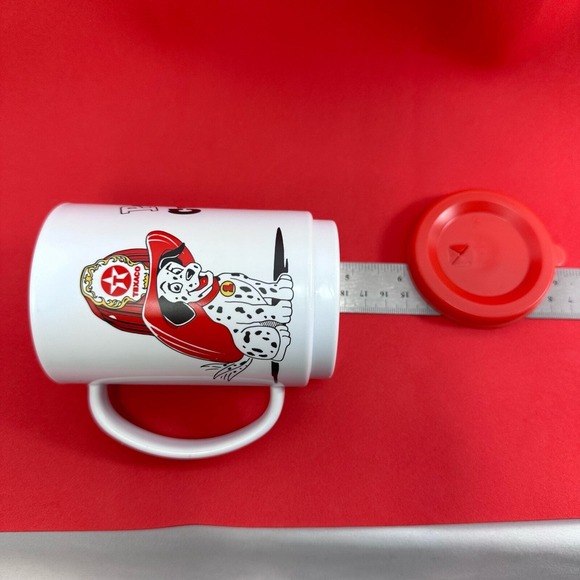 Vintage Texaco Pup Cup Dalmatian Dog Firefighter Hat Coffee‎ Mug with Lid - Picture 5 of 10